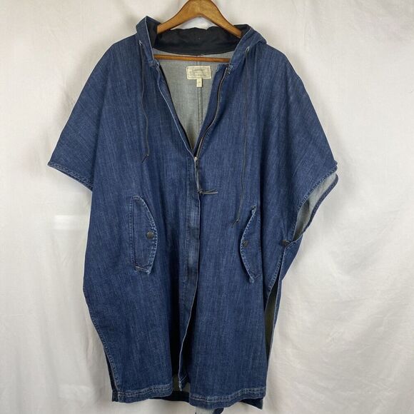 Current Elliott denim hooded oversize cape vest size 1 - Picture 1 of 11